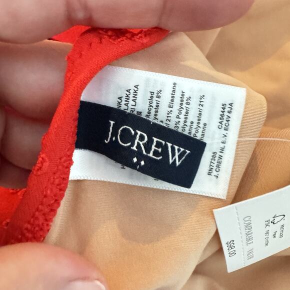 J. Crew Cutout One-Piece Swimsuit with Bow Size 3X Red Eyelet Colorblock New - Picture 6 of 11